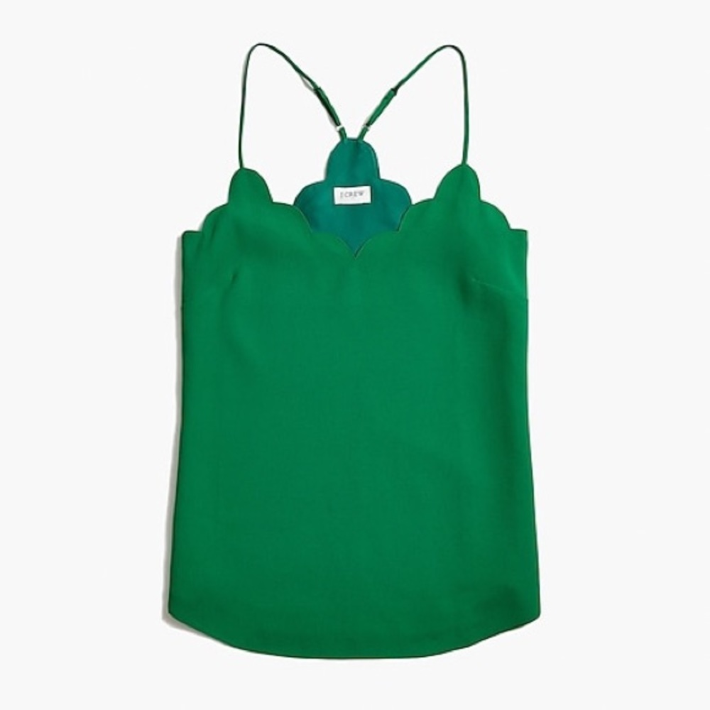 J. Crew scalloped green camisole. Size: 8